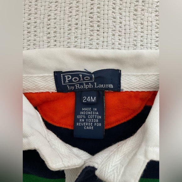 Ralph Lauren Green and Orange Bodysuit with Rugby Stripes - Picture 4 of 4